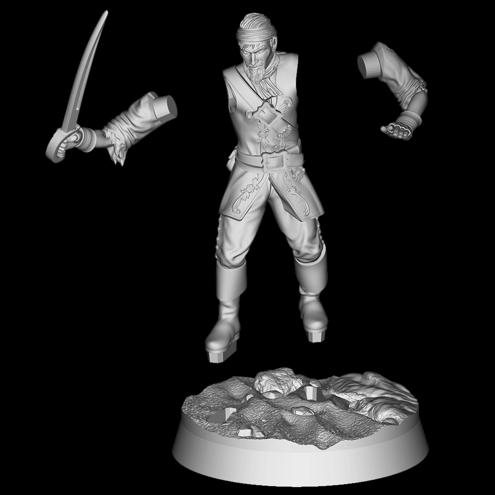Carlos the Pirate Custom Miniature – The Broken Empires RPG Online Store